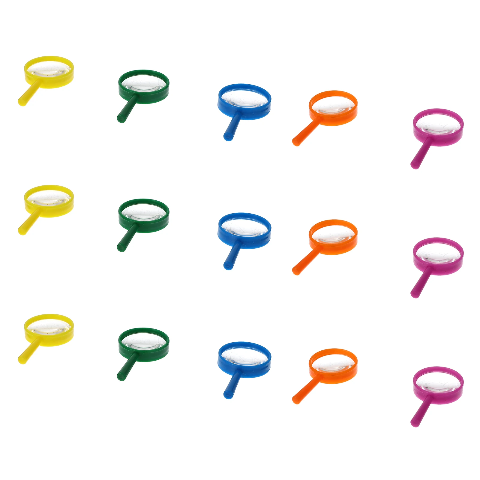 

15Pcs Handheld Magnifying Glass Plastic Lightweight for Reading Small Text Exploration Kids Adults Elderly