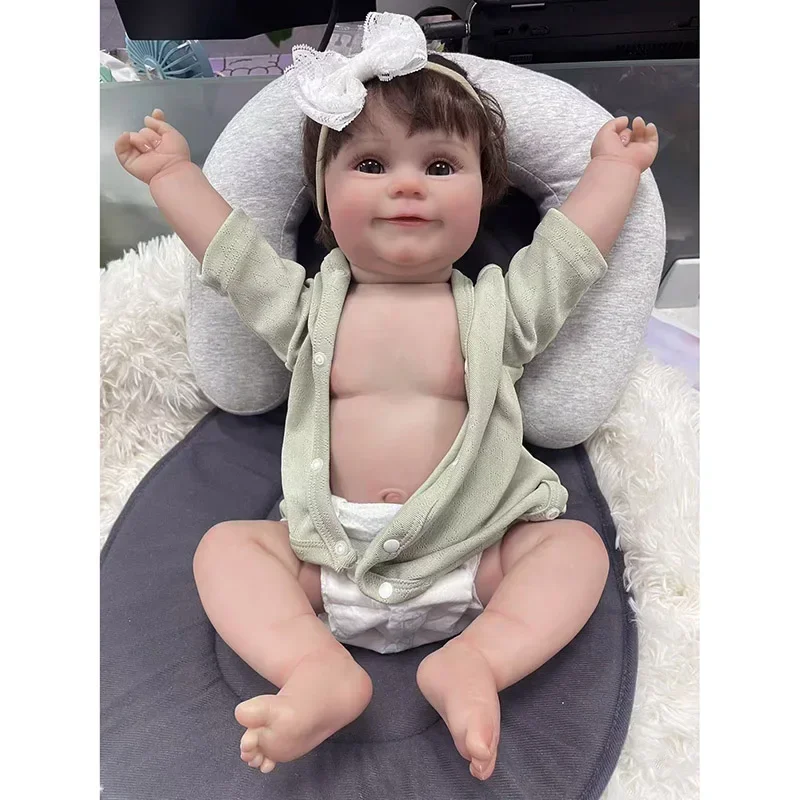 48CM Reborn Baby Doll Full Vinyl Body/Cloth Body Maddie Newborn Doll Lifelike Soft Real Soft Touch