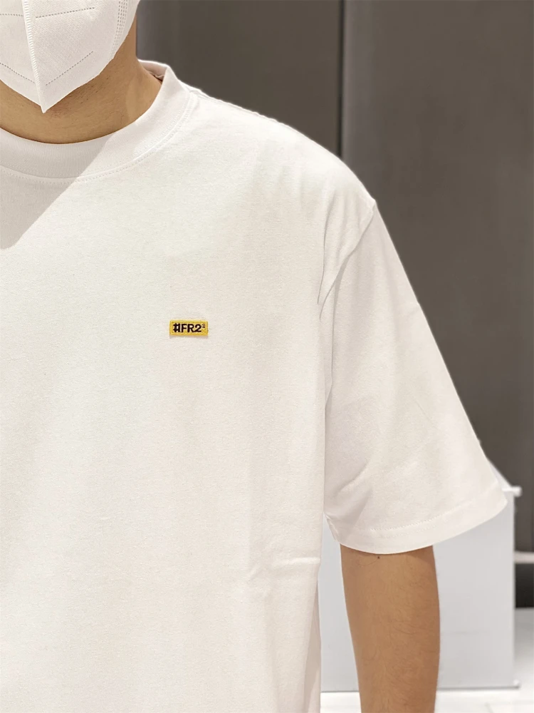 FR2 rabbit embroidery box neutral American cotton solid color short-sleeved T-shirt