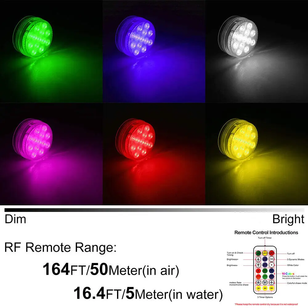 Imagem -06 - Luzes Led para Piscina Subaquática Luzes Submersíveis Atualizadas com Controle Remoto Ímã Ip68 13 Lâmpada Brilhante