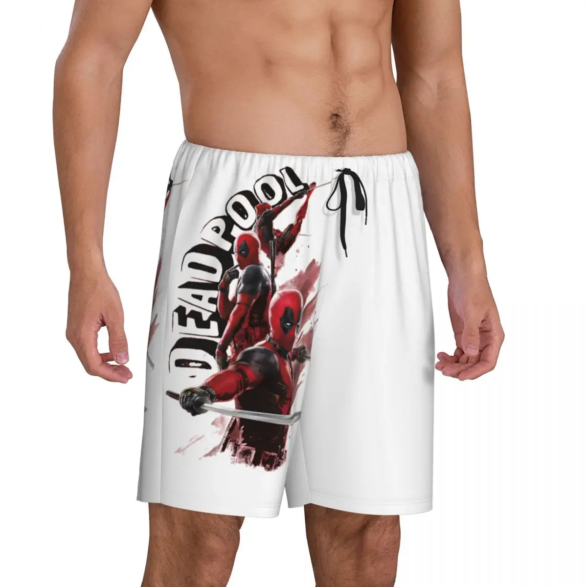 شورت بيجامة ديدبول مطبوع حسب الطلب للرجال ملابس نوم قيعان نوم قصيرة Pjs مع جيوب #2