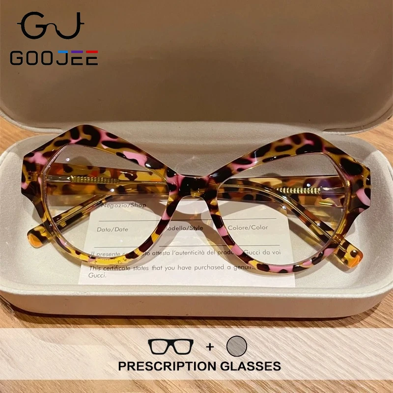 

GOOJEE New Fashion Retro TR90 Anti Blue Light Reading Glasses Women Customize Prescription Glasses Myopia Hyperopia Eyewear