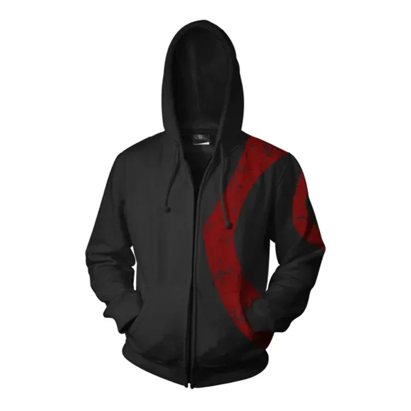 Gioco God of War Costume Kratos Felpe con cappuccio Cosplay Felpa con cappuccio con stampa 3D casual da uomo Felpa con cerniera Cappello Cappotti Giacca Abbigliamento Ou DYv;6,