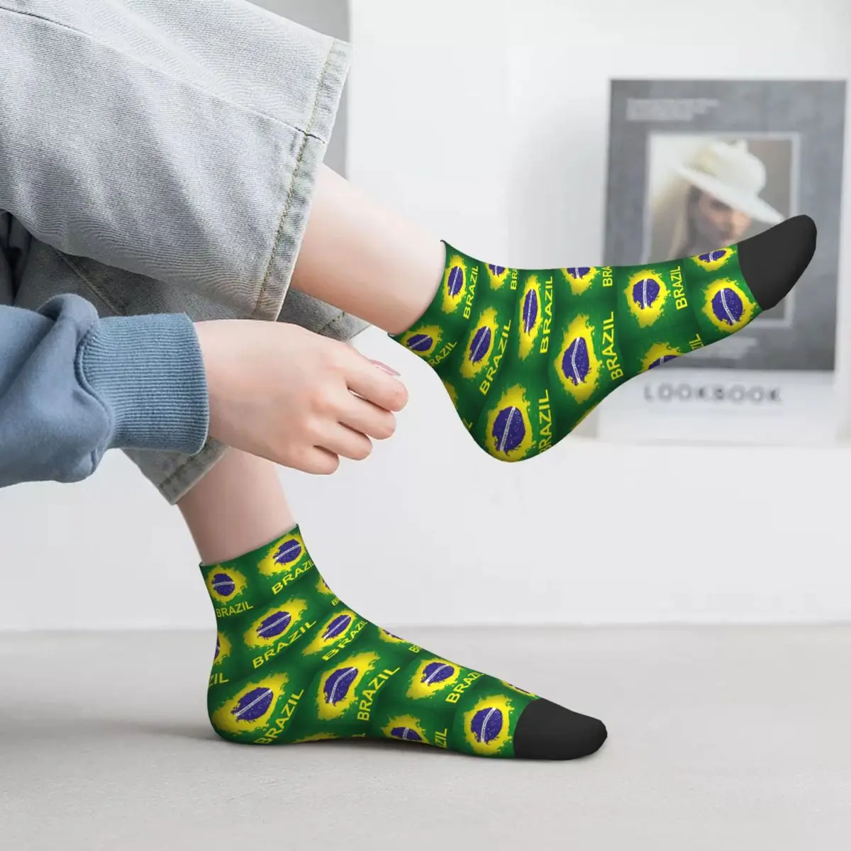 

Brazil Flag Socks Harajuku Super Soft Stockings All Season Socks Accessories for Unisex Gifts