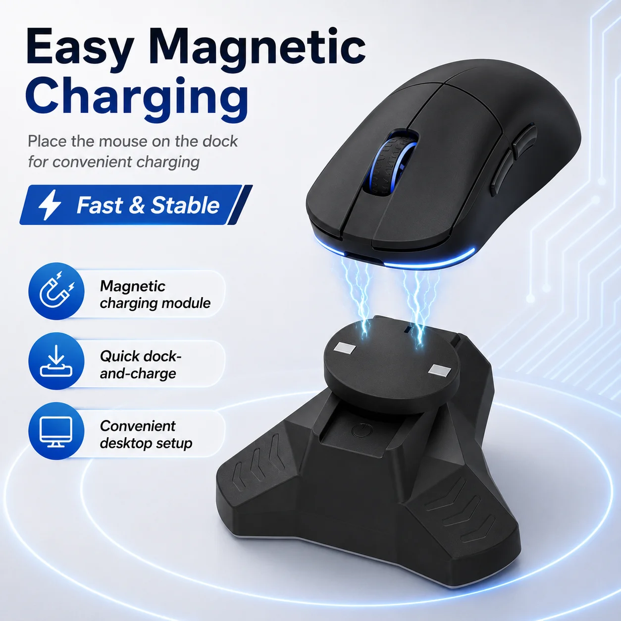 Wireless Mouse Charging Dock for Logitech G Pro Wireless GPW 1/2/3/4 PRO X Superlight 1 2 G903 G403 Gaming Mouse Charger Base