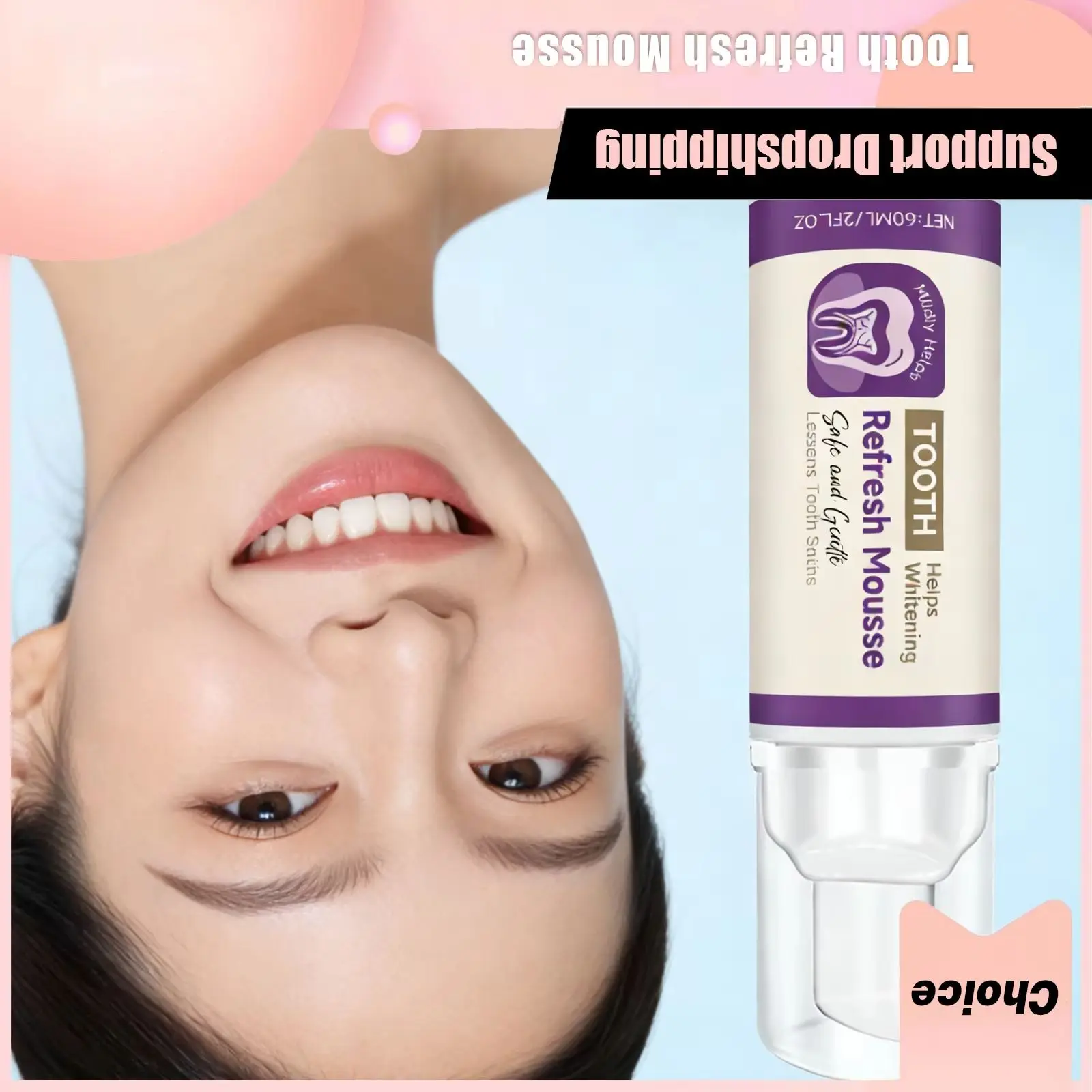 

Tooth Refresh Mousse Whitening Gentle Cleaning Remove Yellow Stains Minty Longlasting Fresh Breath Portable Brighten Toothpastes