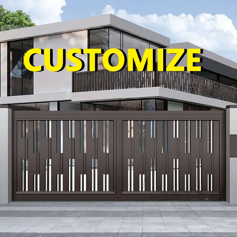 Any Size Custom Aluminum Automatic Sliding Gate Smart Lock Villa Driveway Privacy Security Heavy Duty