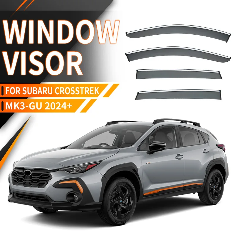 

4Pcs Car Side Window Deflectors For Subaru Crosstrek Window Visor Awnings Shelters Rain Sun Wind Protectors Guards Weathershiled