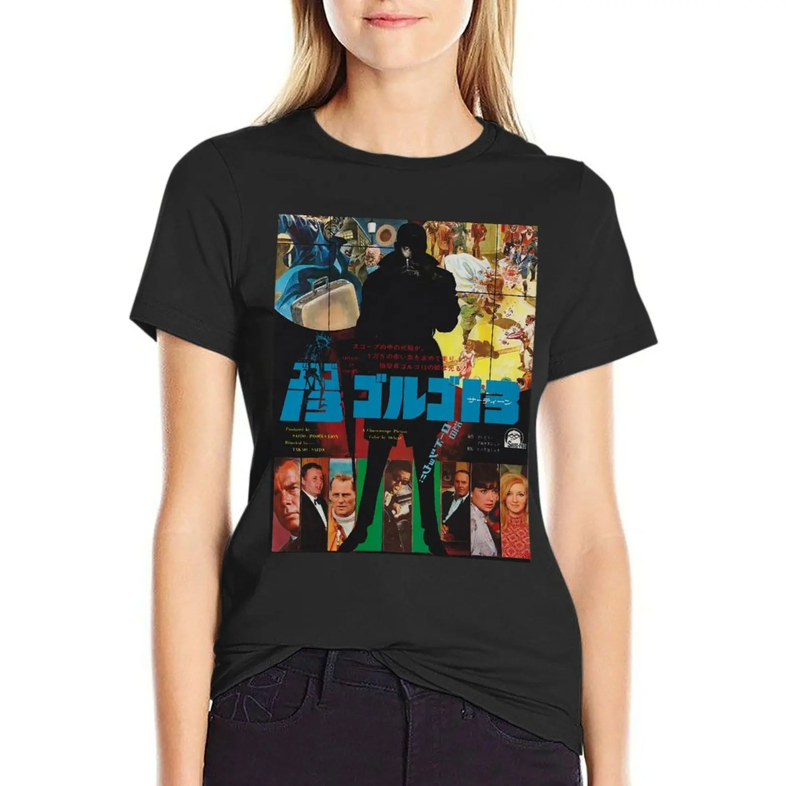 

Golgo 13 Japanese Movie Poster T-Shirt cute tops graphics quick-drying blacks white t-shirts for Women