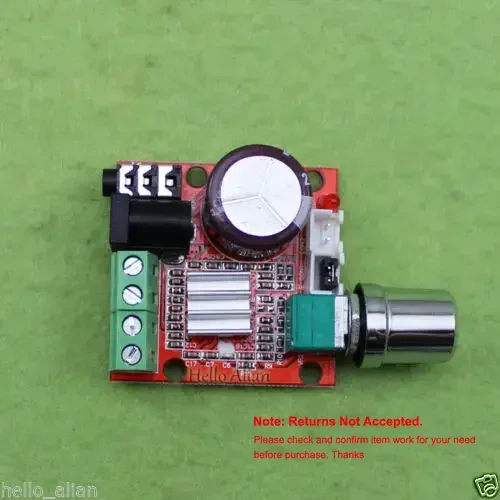 DC 12V Audio Stereo Power Amplifier AMP Board D Class Dual Channel 10W+10W Hi-Fi 2.0 Module