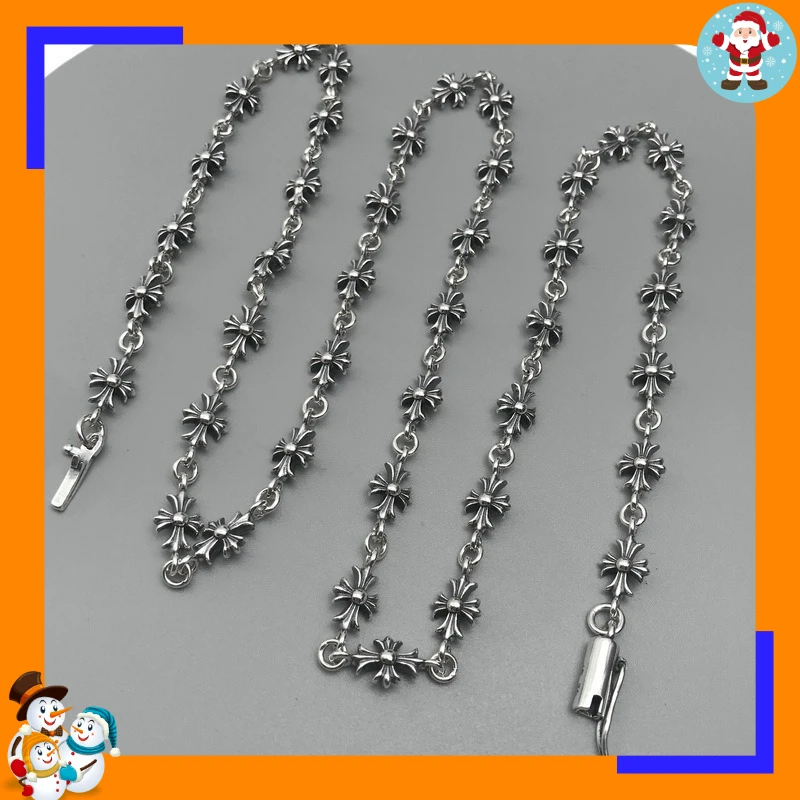 Cross Pendant High Version Trendy Hip Hop Anchor Necklace Niche Pin Collarbone Men and Women The Same Style