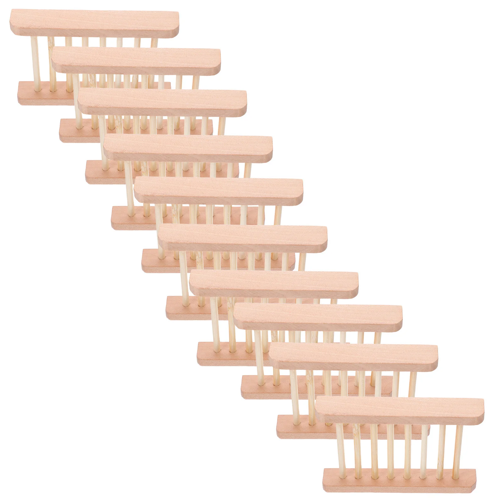 

10Pcs Soap Drain Holder Wooden Tray Creative Shape Practical Bathroom Kitchen Home Small Item Rack Soap Holders