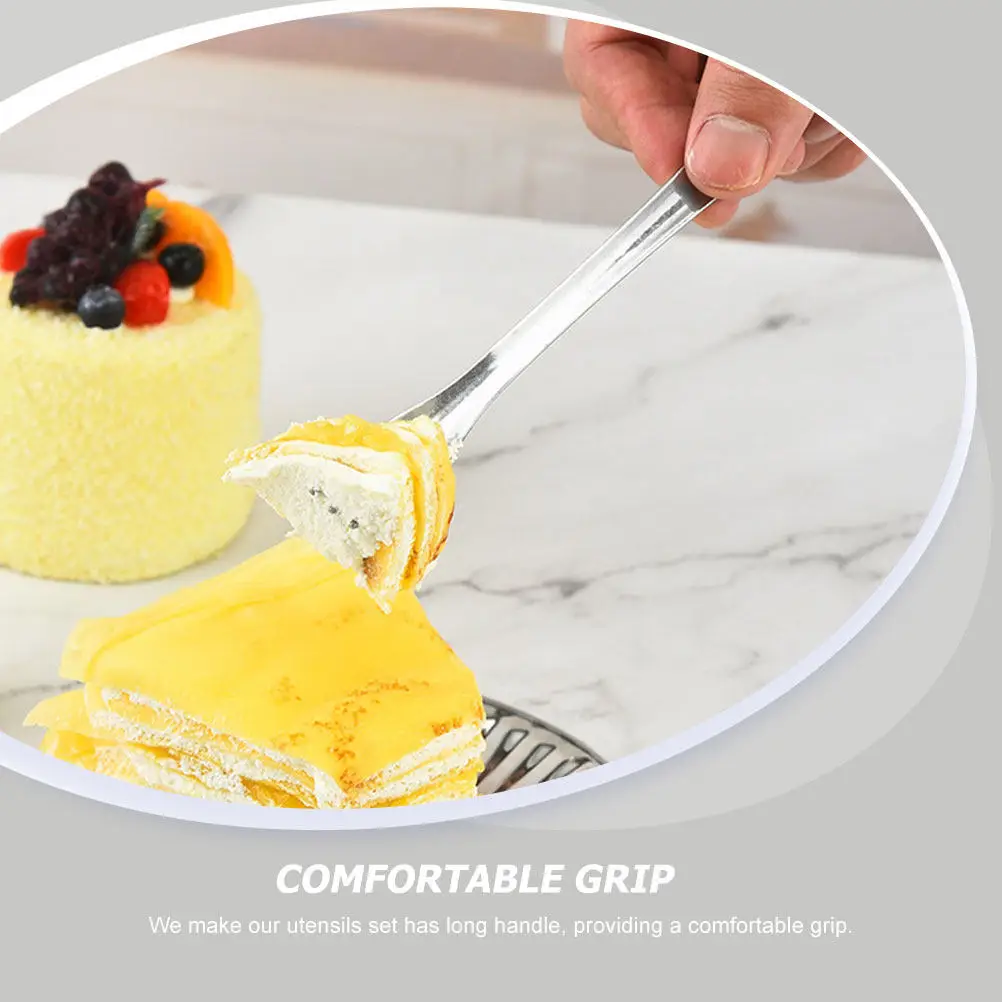 1Set Stainless Steel Reusable Cutlery Set Cake Cutter Fork Spoon Family Birthday Party Silverware Utensils Gathering Dinner