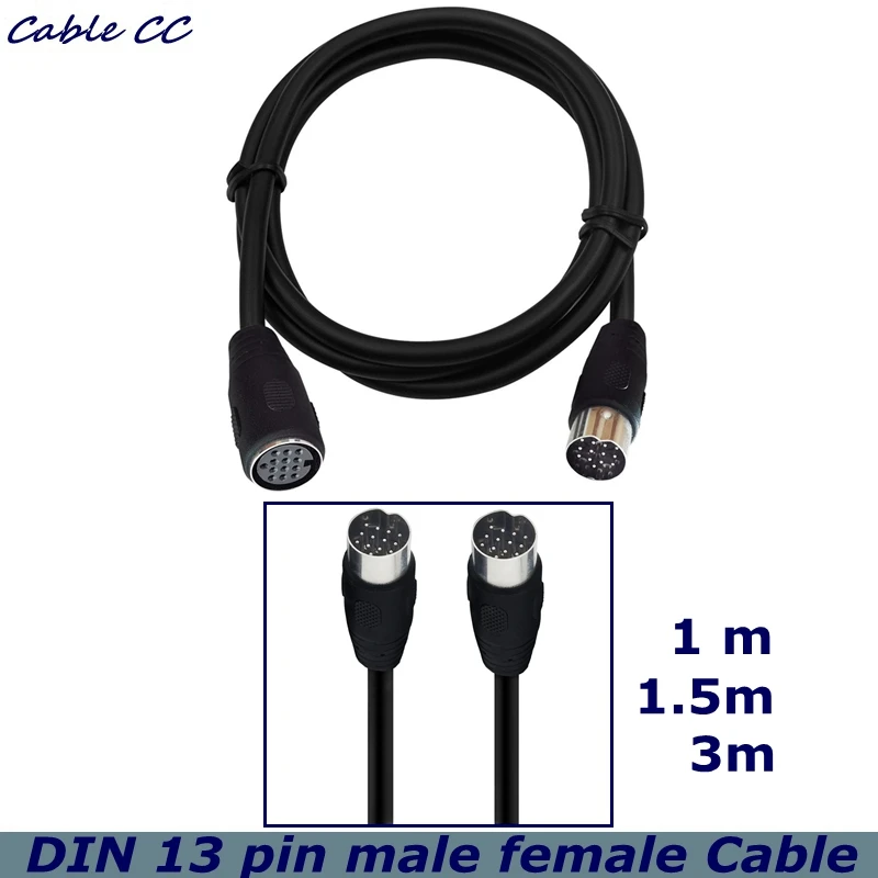 DIN13 Pin male to male/male to female Cable, Large 13P Connecting Line for Beauty Equipment Wiring, Stage Atomizer Wiring