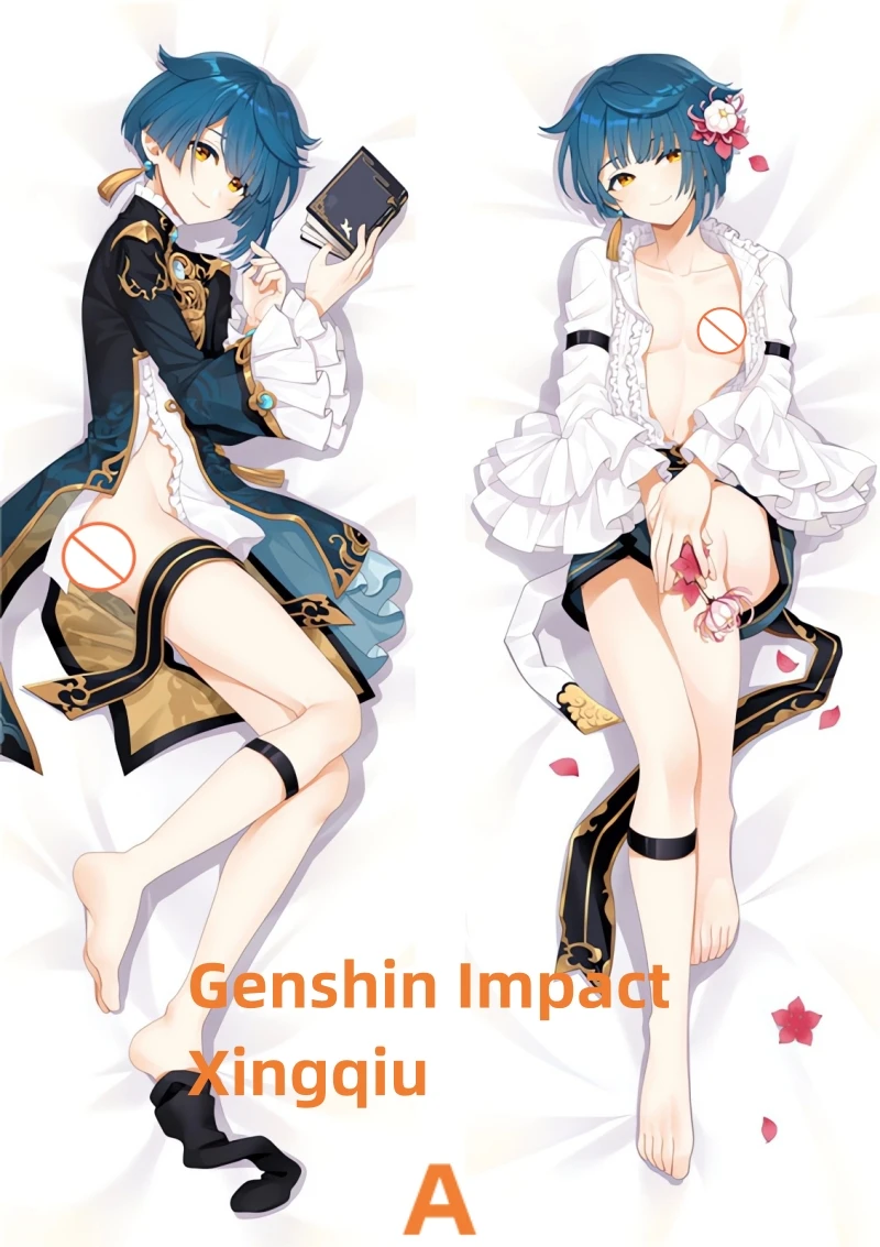 

Подушка Dakimakura в стиле аниме, раньше, Genshin Impact Xingqiu, двусторонняя наволочка с принтом в натуральную величину, подарки на заказ