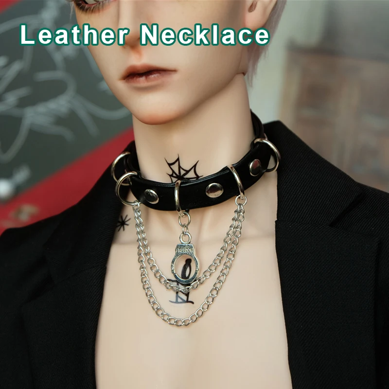 D03-P771 children toy BJD DD SD MSD 1/3 uncle ID75 doll's accessories Punk Leather Necklace 1 pcs