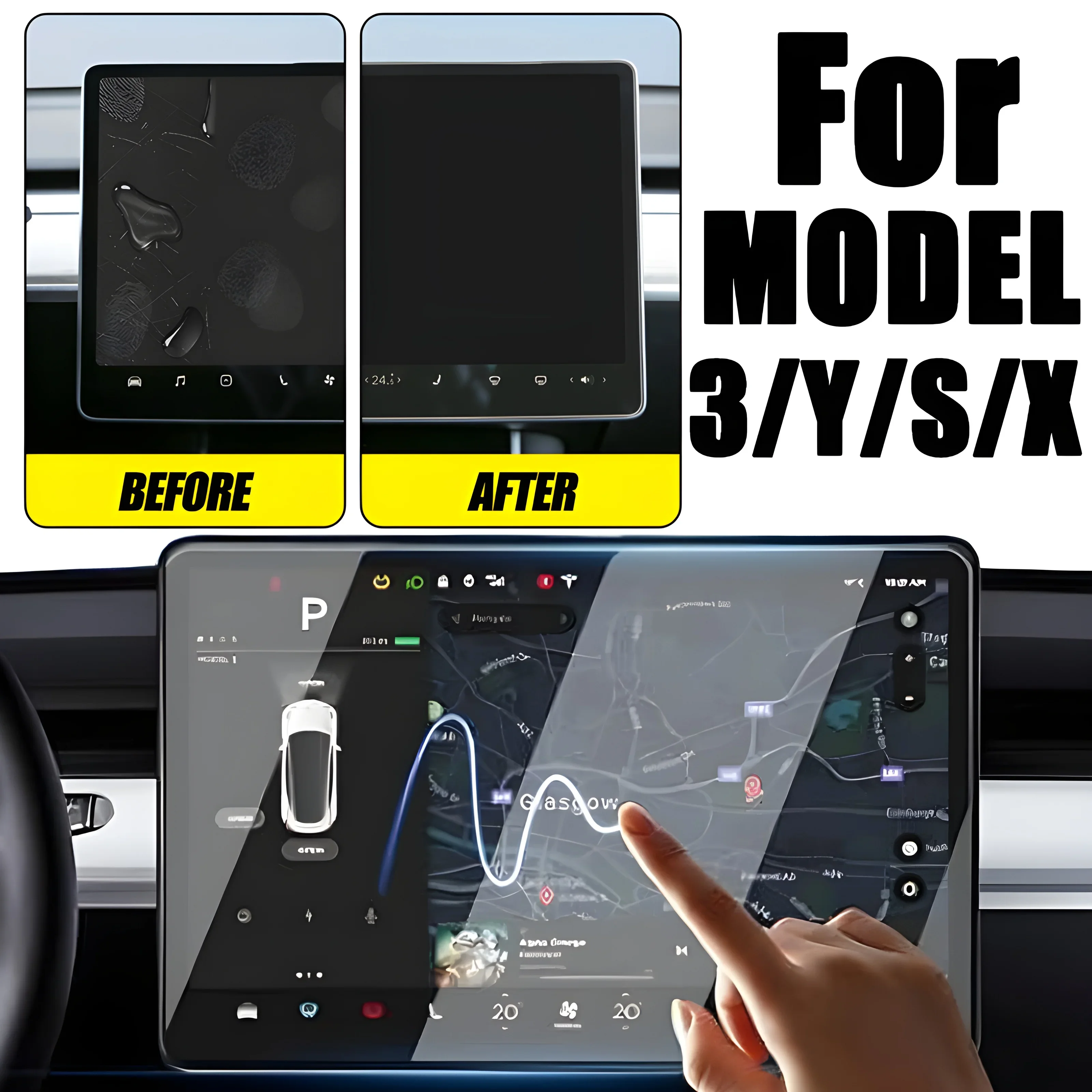 

Автомобильная навигация, защитная пленка для сенсорного экрана для Tesla Model 3/Y/X, защитная пленка из закаленного стекла, аксессуары для салона автомобиля