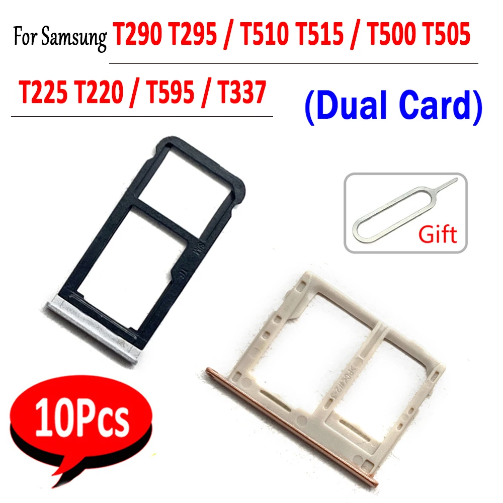 10Pcs，NEW SIM Card chip slot drawer Tray Holder Adapter Socket Accessories For Samsung T290 T295 T510 T515 T500 T505 T225 T220