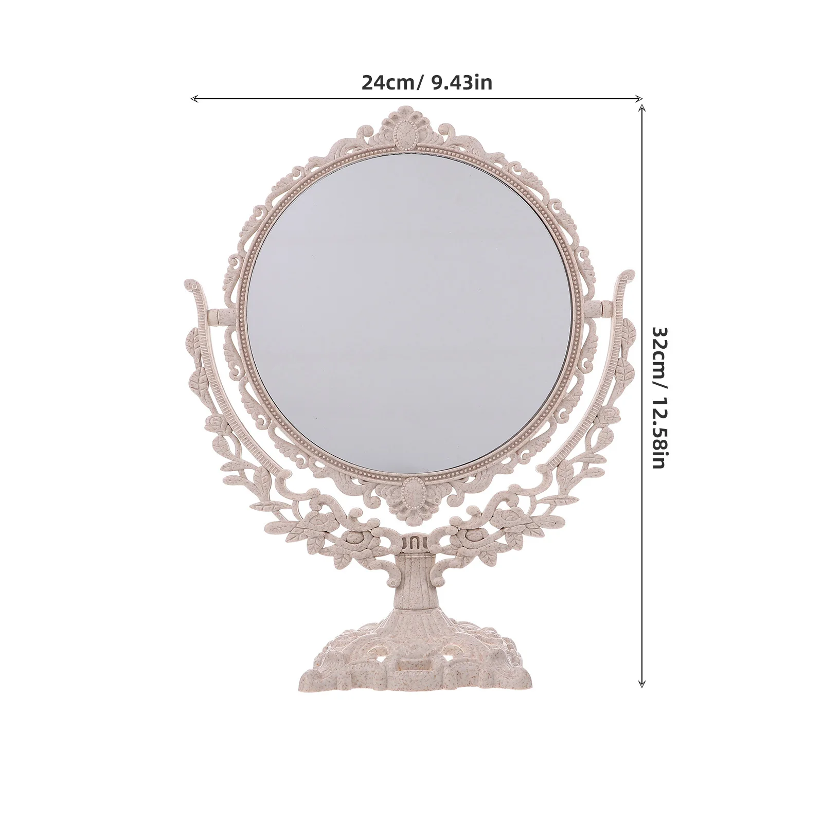Miroir de maquillage Double face rond de Style européen rétro, miroir sur pied de bureau, Surface claire haute définition pour femmes