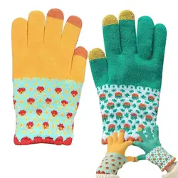 Winter Knit Touchscreen Gloves Warm Touchscreen Texting Knit Gloves Stretch Knitted Touchscreen Mittens For Indoor Outdoor