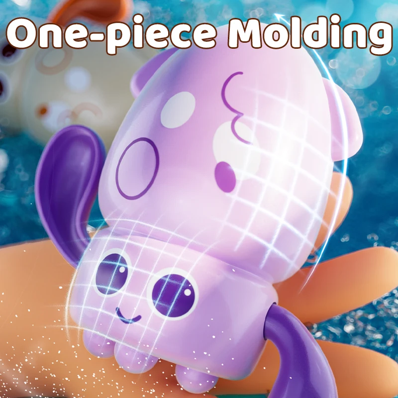 1-4Pack Bath Toys, Cute Swimming Octopus Bath Toys, Pool Floating Curled Edge Toys for Boys and Girls, Children's Bathtub Toys