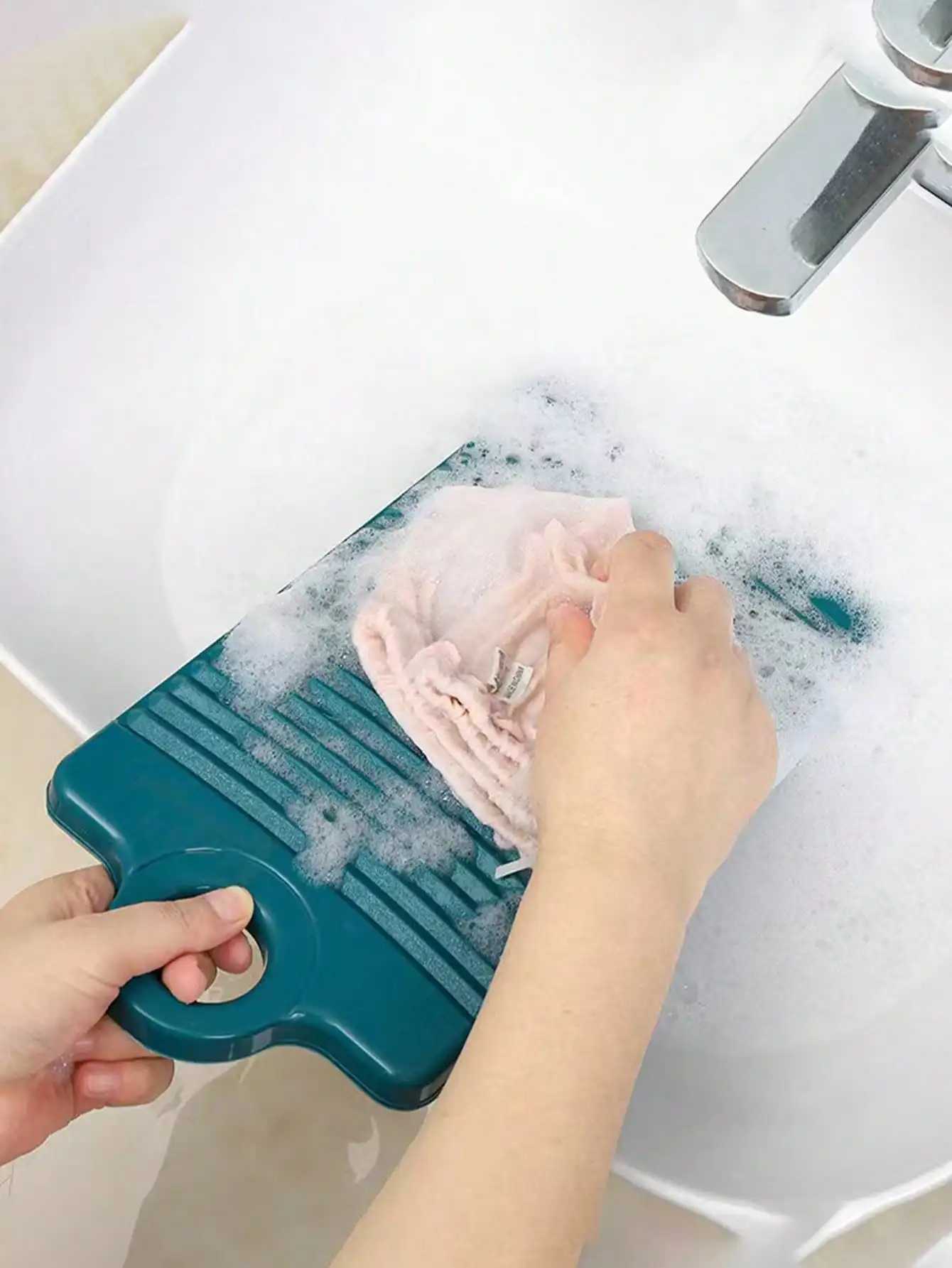 

3pcsRandom Color Anti-Slip Washboard, Household Mini Hand-Held Scrub Board, Thickened Laundry Scrubber'