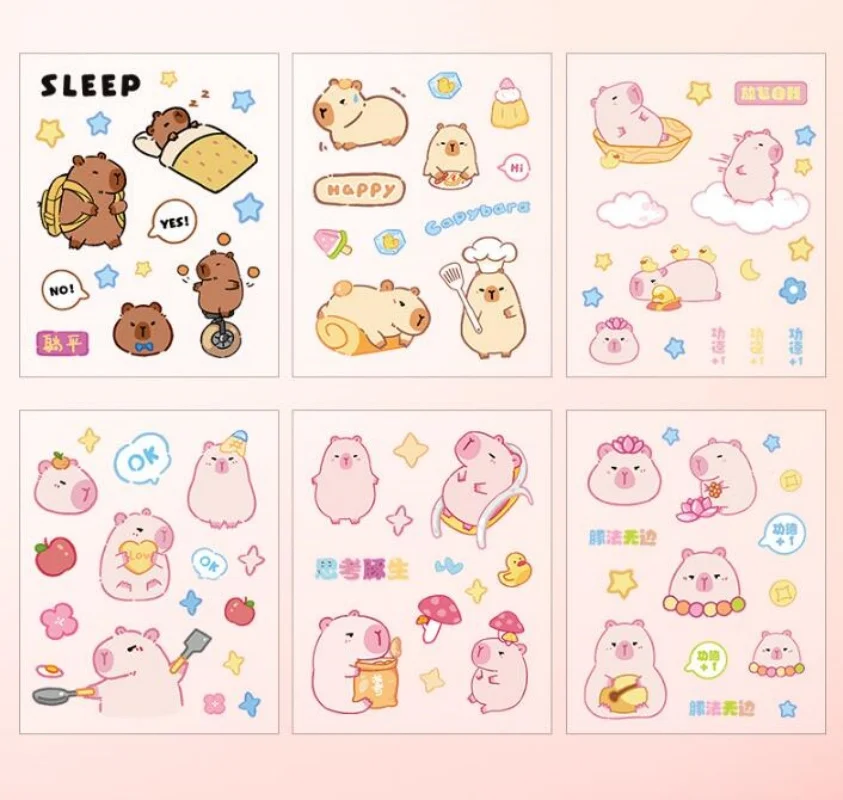 300 pcs/lot Creative Capybara Stickers Cute Scrapbooking DIY Diary Decorative Sealing Sticker Album Stick Label