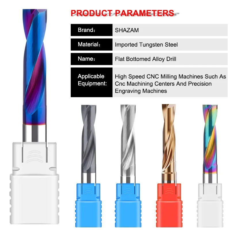 Imagem -02 - Shazam-broca de Base Plana de Carboneto de Tungstênio Ferramenta Cnc Haste Reta Aço ou Alumínio Escareado 10.1 Mm20 mm 180 Graus