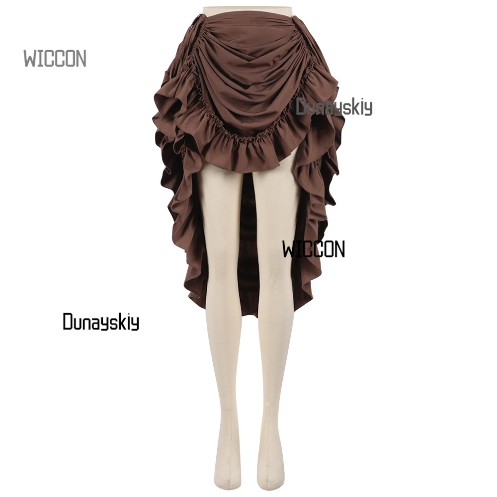 2025 코르셋 해적 스커트 - 할로윈 및 크리스마스를위한 분리형 검 벨트 잭 스패로우 코스프레가있는 바로크 레이스 업 미니 스커트