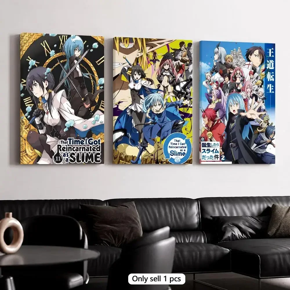 That Time I Got Reincarnated as a Slime Framed Wall Painting Canvas Poster Wooden Stretcher Frame Inner Frame Kit for Wall Art