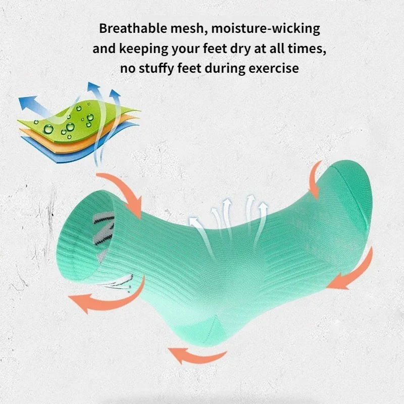 Esportes ao ar livre marthon bicicleta equitação treinamento de fitness tripulação meias correndo unisex das mulheres dos homens tubo médio rapidamente seco