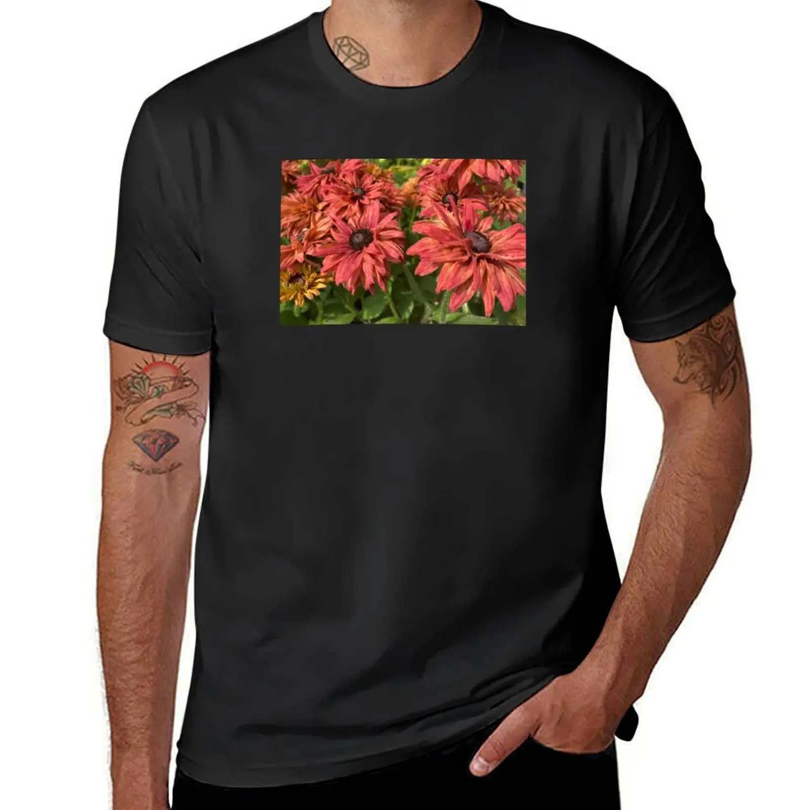 Fall Daisies Photography T-Shirt Aesthetic clothing oversizeds quick-drying heavyweights mens plain t shirts