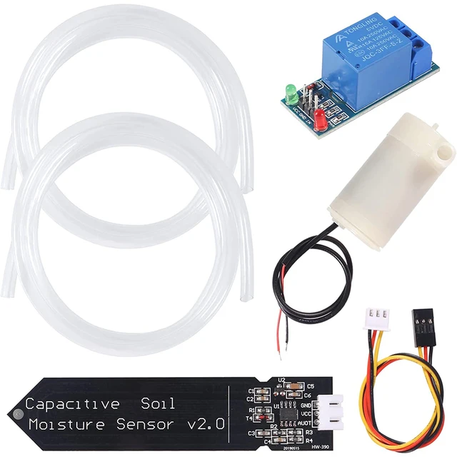 Zestaw do automatycznego nawadniania DIY System nawadniania Pojemnościowy czujnik wilgotności gleby i pompa wodna do podlewania ogrodu Arduino DIY