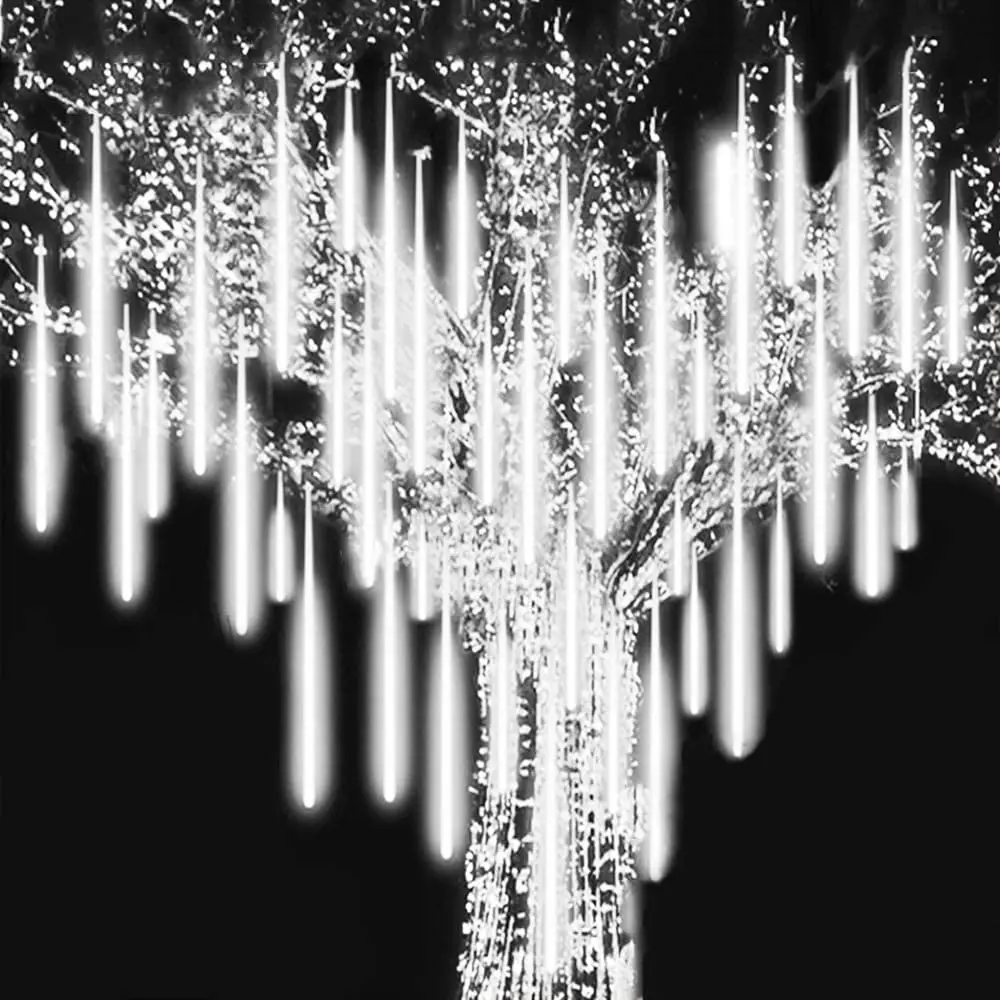 USB Meteor Shower Lights 30CM8Tubes-50CM8Tubes LED String Warm White Blue Colorful IP54 Waterproof 8 Mode Christmas Garden Decor
