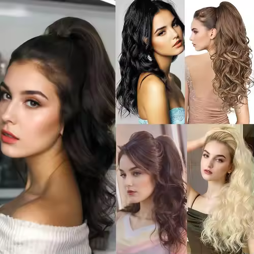 Claw Clip Ponytail Extension 18"&24 Clip in Wavy Synthetic Ponytail Hair Extensions Long Pony Tails for Women Extensions - Image 6