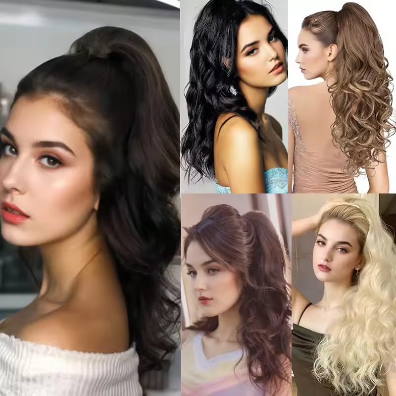 Claw Clip Ponytail Extension 18"&24 Clip in Wavy Synthetic Ponytail Hair Extensions Long Pony Tails for Women Extensions - Image 6