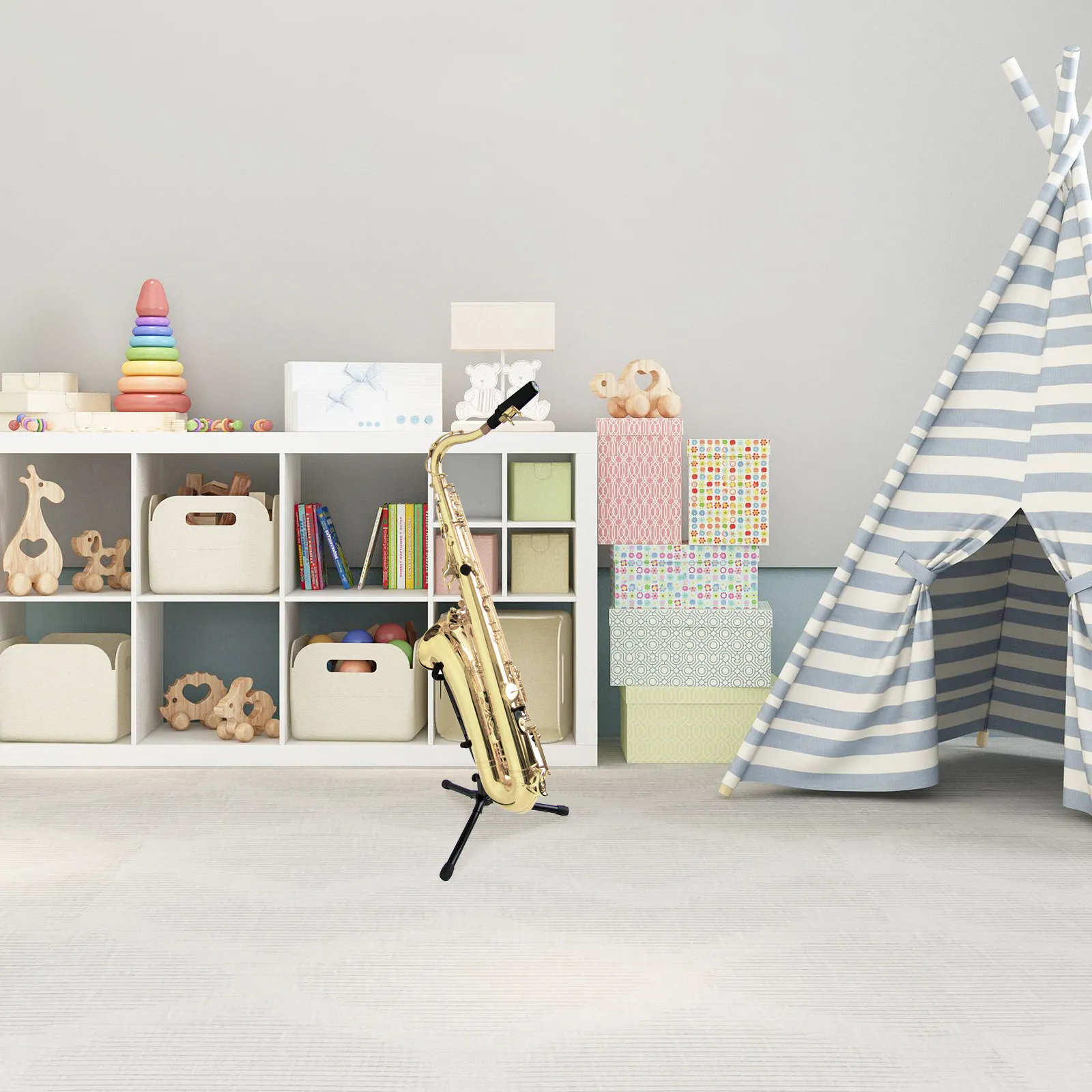 

Портативная напольная подставка для саксофона, прочная стойка-держатель для альт- и тенор-саксофонов