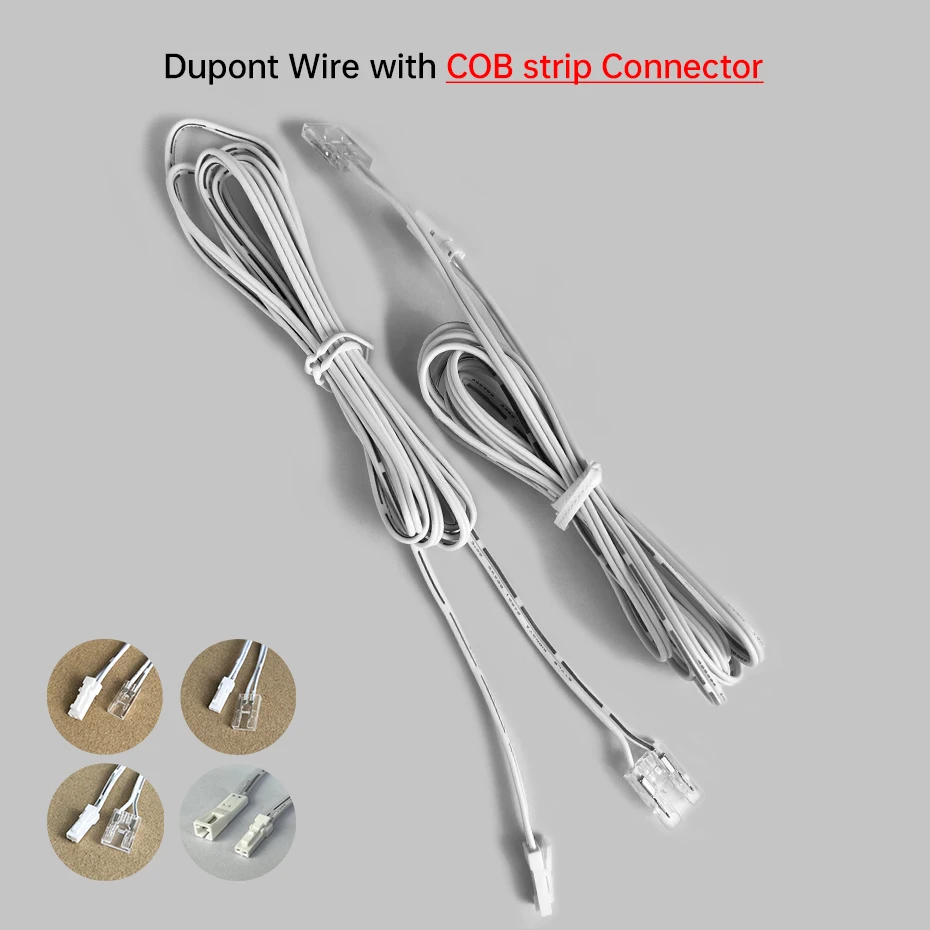 1 3 5 PCS COB LED Strip Quick Connector 2pin 5mm 8mm 10mm 12V 24V with 2Pin Du-bang Male 2m Cable Extension Wire Terminal