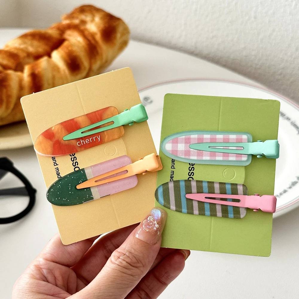 

Summer Hair Clip for Woman Makeup No Trace Hairclip Bangs Side Clip Sweet Hair Accessories Girls Fashion Headdress 2Pcs/set