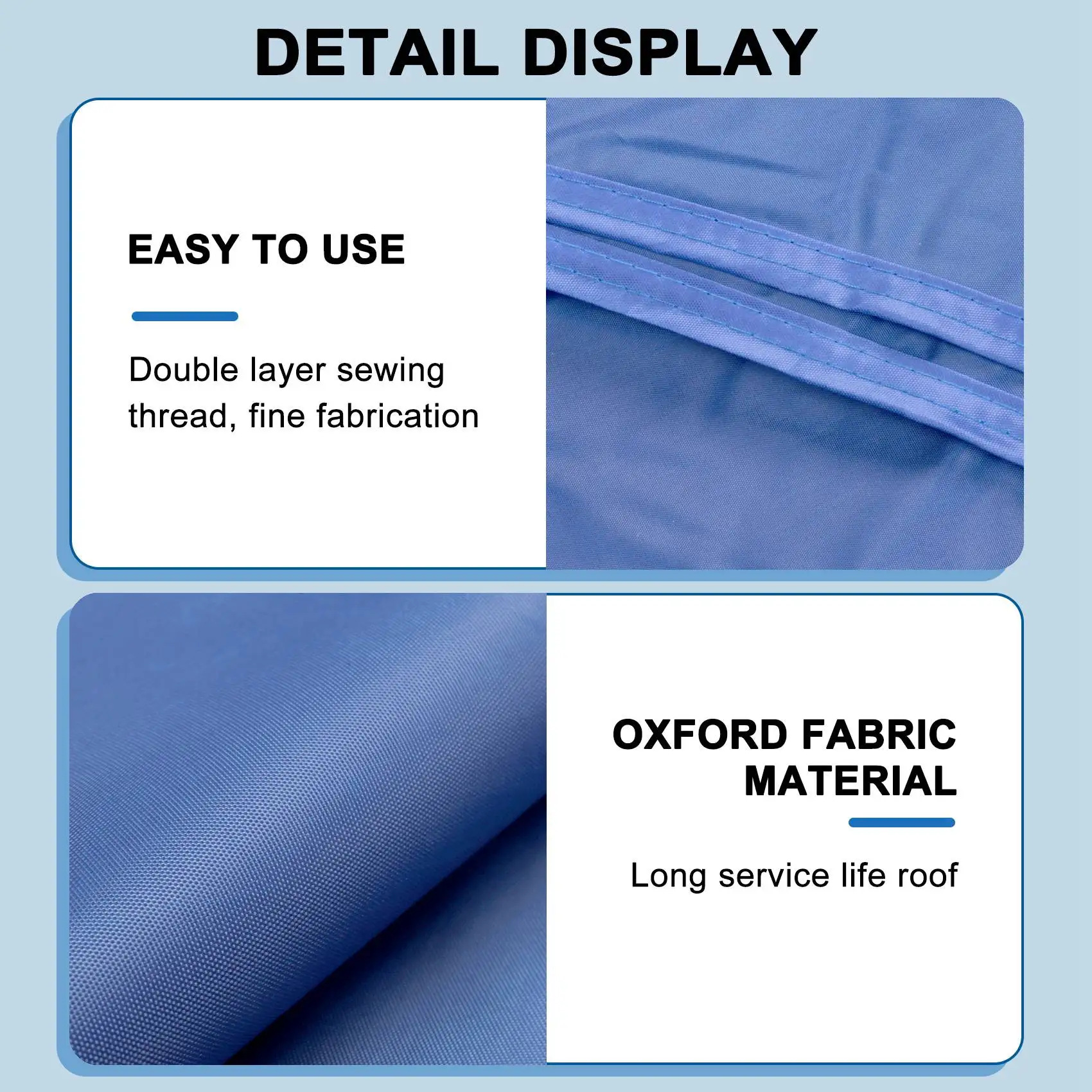 

GET! 2X2M Canopy Top Cover Replacement Four-Corner Tent Cloth Foldable Rainproof Patio Pavilion Replacement Blue