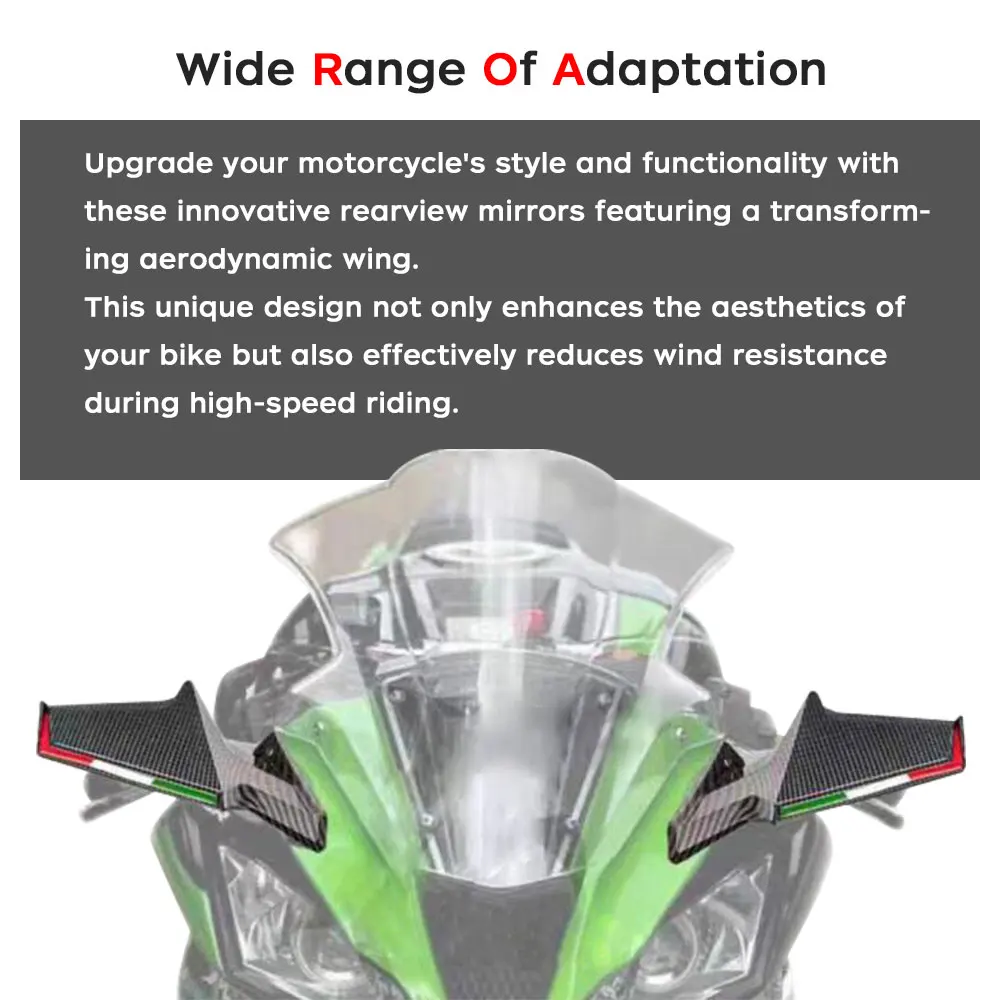 Motorcycle Rearview Mirrors For Honda CBR650R 500R 400R CBR300R CBR 600RR CB300F Adjustable Swivel Aerodynamic Side Wings Mirror