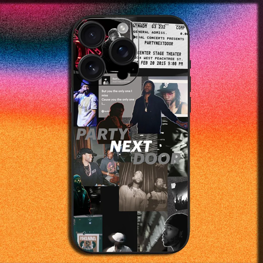 حافظة هاتف Rapper P-Partynextdoor لهاتف iPhone 16,15,14,13,12,11,Pro,XS,Max,XR,Plus,E,Mini غطاء أسود ناعم