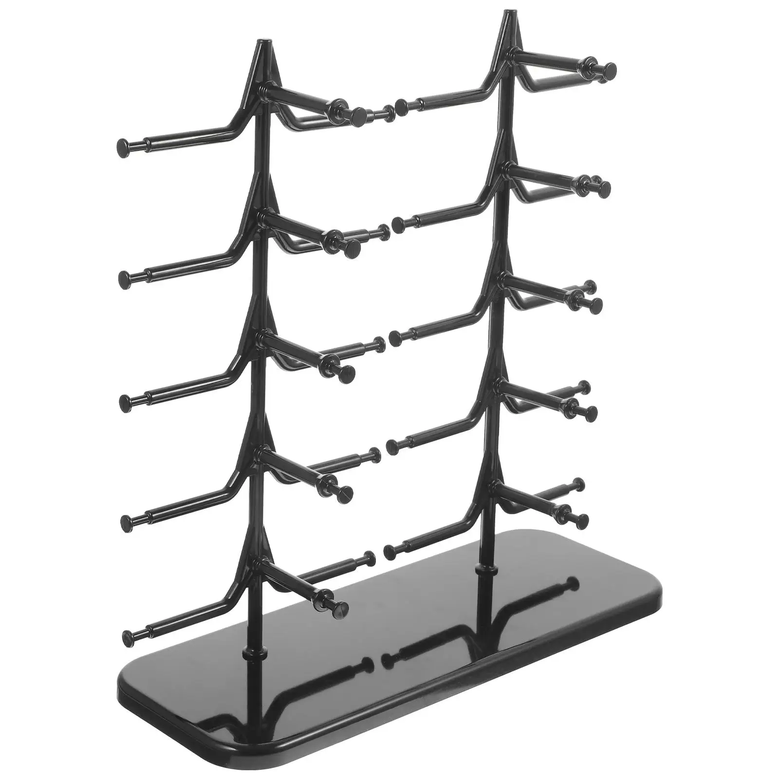 

10 Pcs Black Double Row Sunglasses Eyeglass Display Rack Portable ganizer for Glasses Storage Stable Base