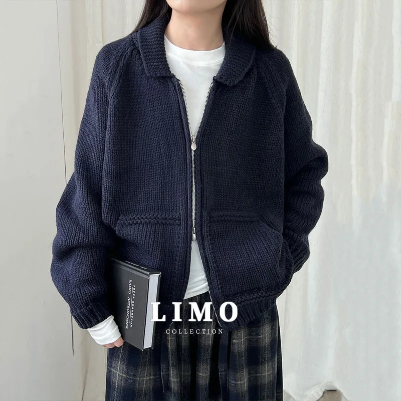 

LIMO 2025 новый дизайн ленивый стиль вязаный кардиган для женщин акриловое мягкое теплое пальто с открытой передней частью и длинными рукавами повседневная одежда