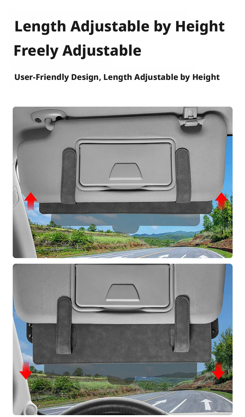 BLALION Universeller Auto-Sonnenblenden-Verlängerer, blendfrei, UV-beständig, einziehbare Auto-Sonnenschutz-Erweiterungsplatte für Autozubehör – Detail 6