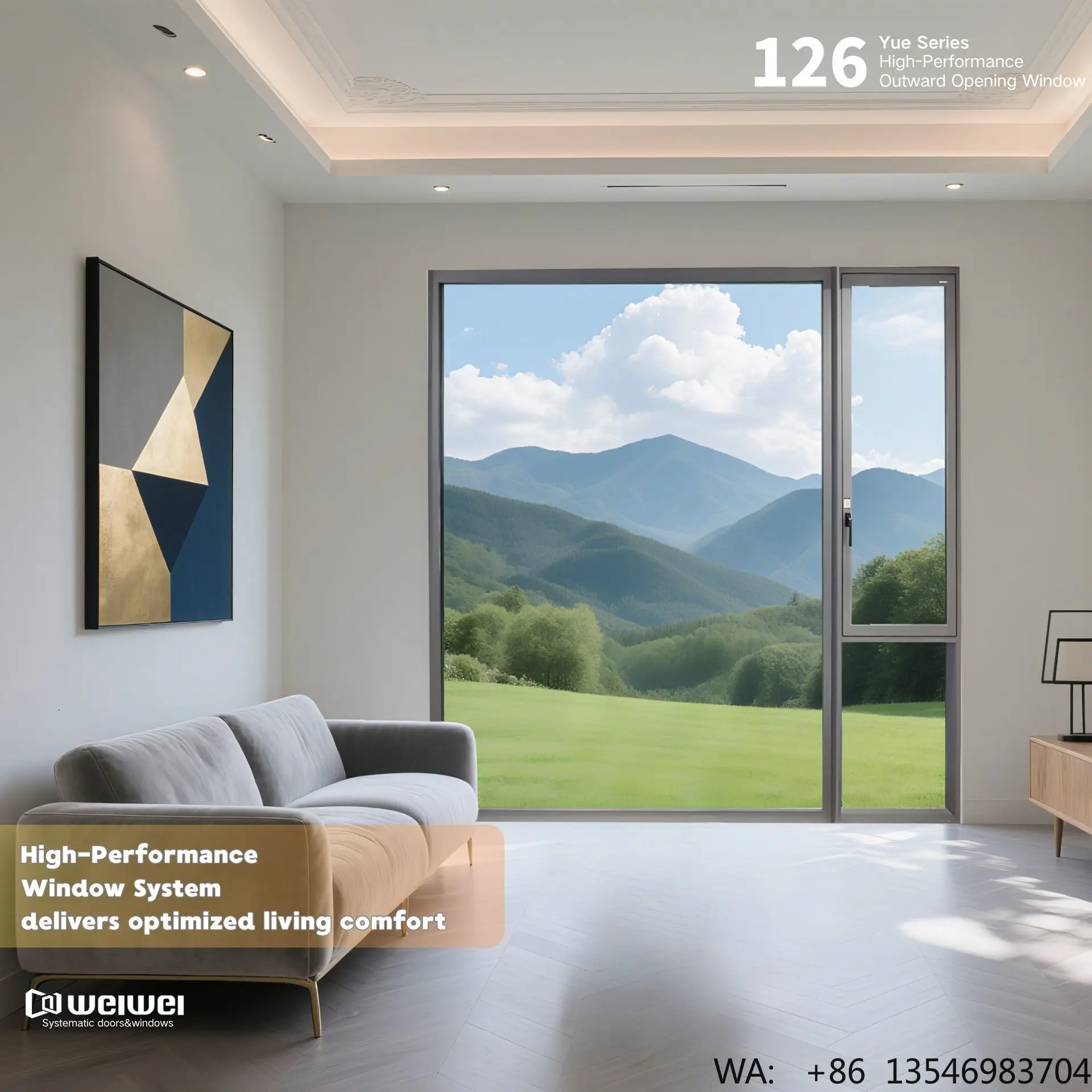 

Modern Aluminum Alloy Frame Swing Windows Stainless Steel Screen Energy Efficient Soundproof Horizontal Glass Design Living Room