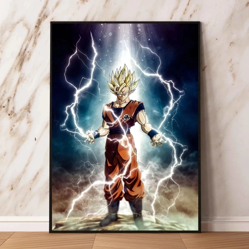 Poster and Painting Dragon Ball Goku Vegeta Anime Wall Stickers High Quality Art Modern Living Room Classic Hanging Decoration