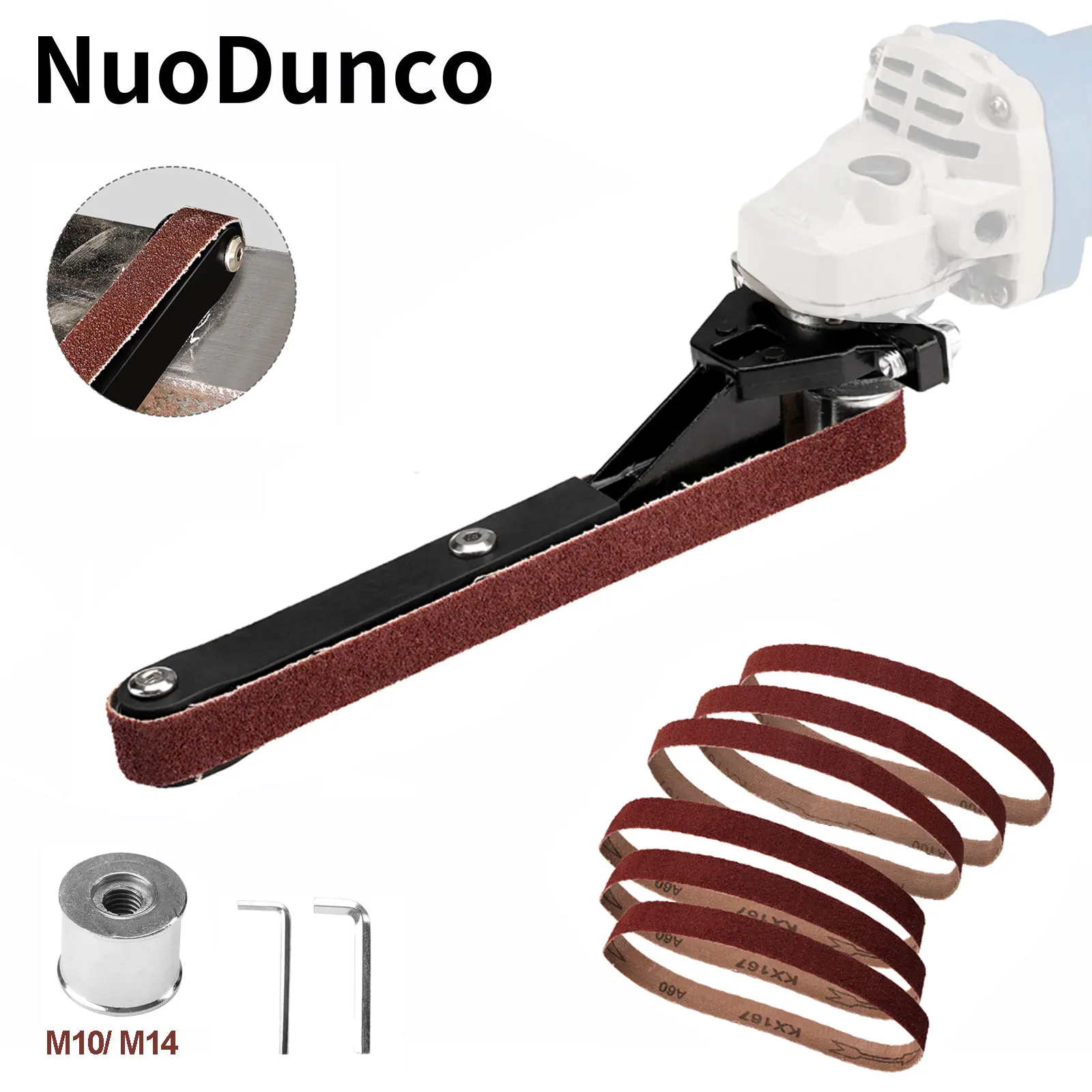 

NuoDunco Угловая шлифовальная машина в ленточную шлифовальную машину Конвертер M10 M14 Кронштейн угловой шлифовальной машины для удаления ржавчины с металла Удаление заусенцев по дереву