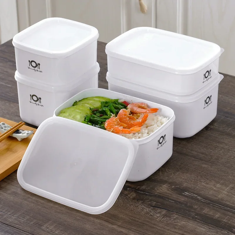 Plastic Lunch Bento Box Food Storage Container with Lid Refrigerator Fruit Fresh-keeping Seal Bowl Picnic Camping Tableware Case