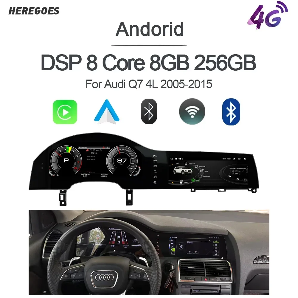 

For Wireless Carplay Audi Q7 4L 2005-2015 Car LCD Dashboard Digital Cluster Virtual Cockpit Android Car Radio Autoradio stereo